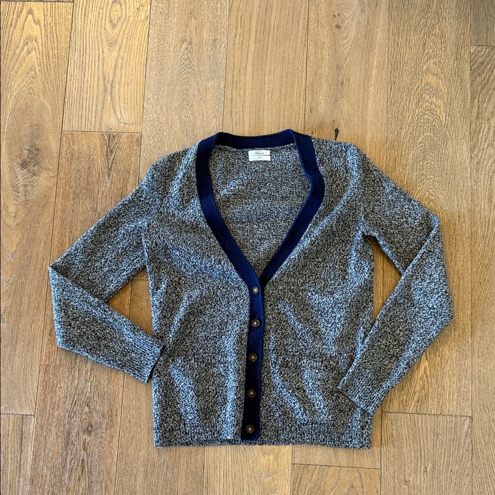 Wallace J Crew Heather Blue Wool Cardigan XS